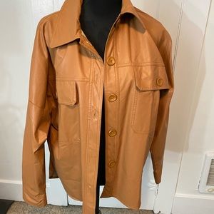 Faux leather shacket NWT